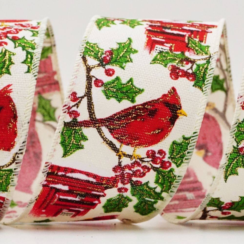 Ruban oiseau cardinal et boîte aux lettres