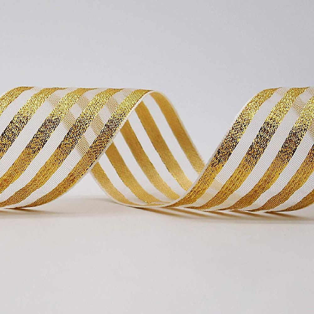 Metallic Stripes Sheer Ribbon