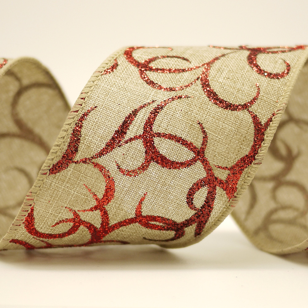 Лента из искусственного мешковины с завитками