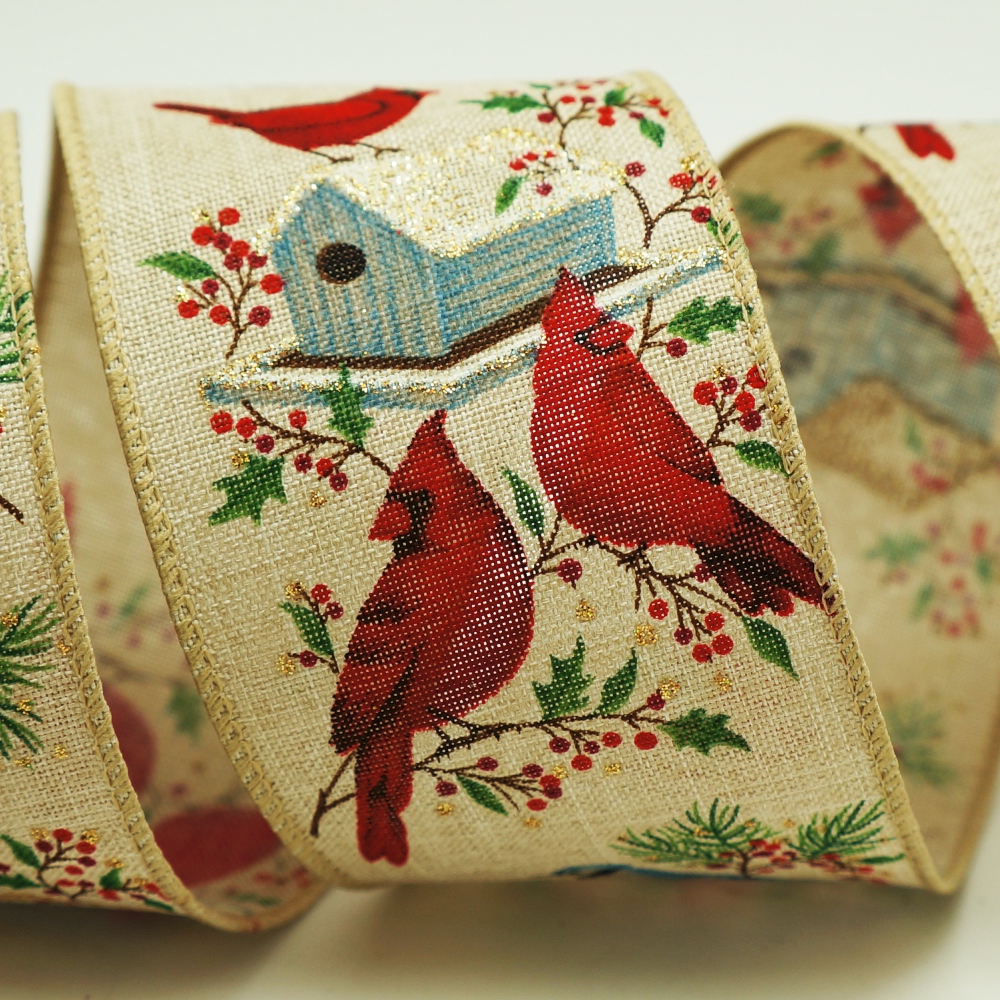 Cardinal & Birdhouse Ribbon