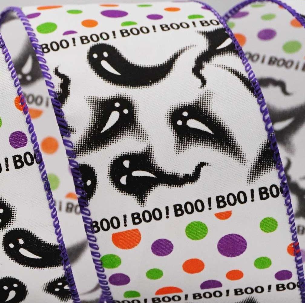  BOO! Ghost Wired Ribbon