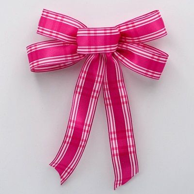 Plaid Woven Ribbon 5 Loops Ribbon Bow_BW637-PF196W-7