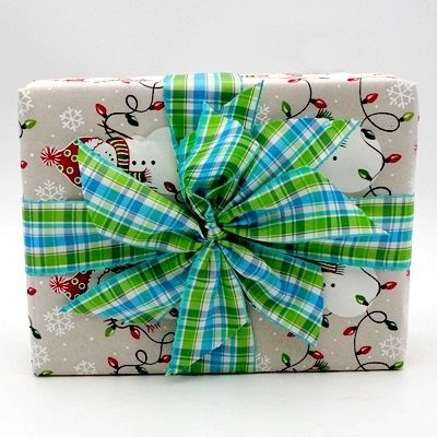 8 Petals Plaid Ribbon Box Bow_BW665-2