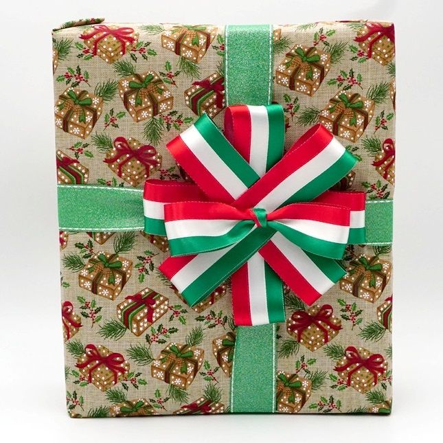 10 फ्लैट लूप्स के साथ गांठ रिबन बॉक्स बो बीडब्ल्यू670