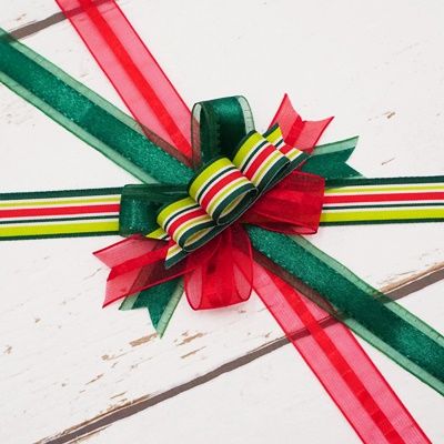 Christmas Style Striped Ribbon Set