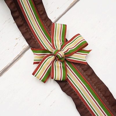 Chocolate Ruffled Edge Ribbon Set