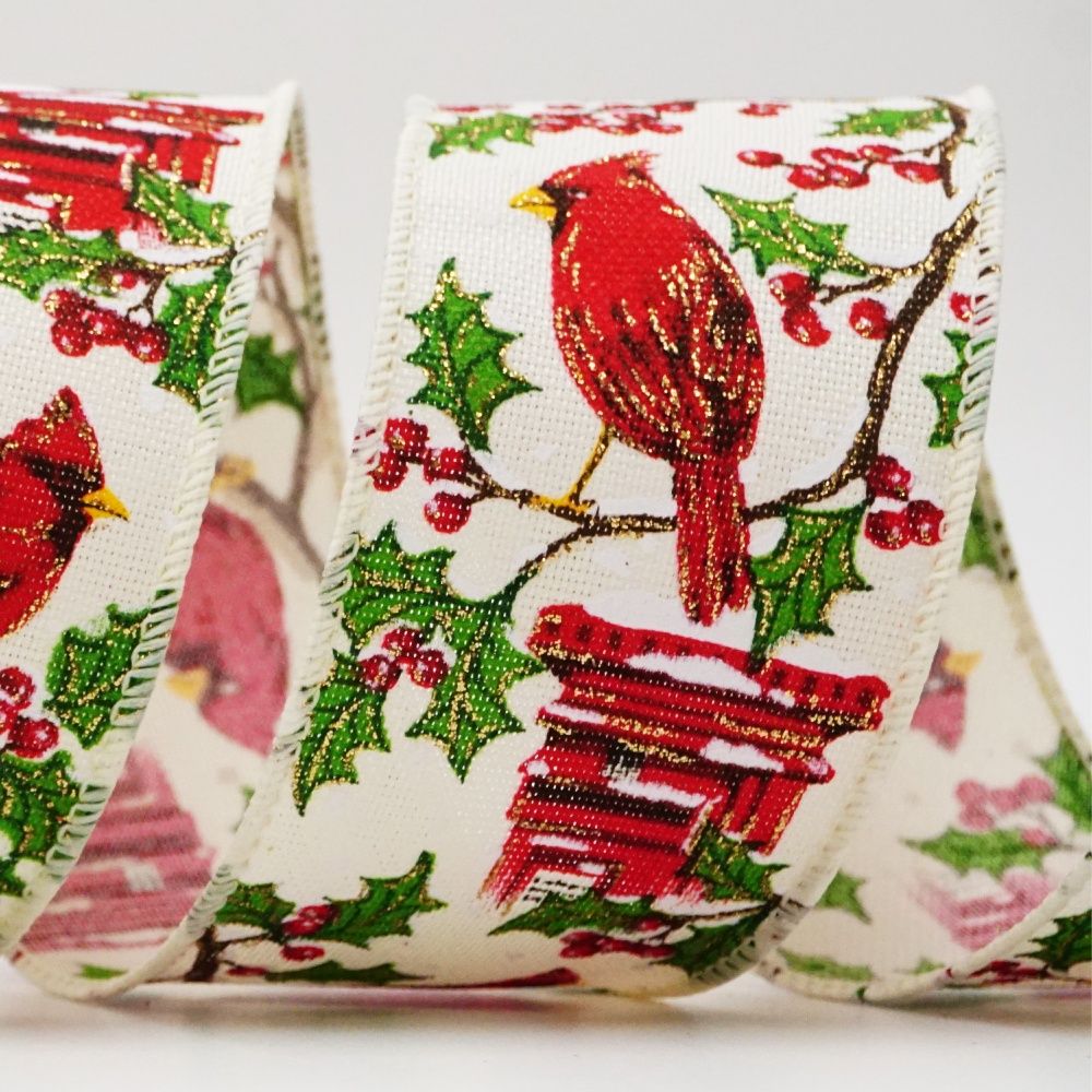 Cardinal Bird & Postbox Ribbon