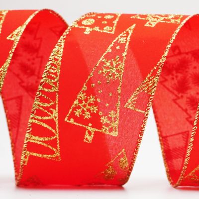 Glittery Patterned Christmas Tree Ribbon