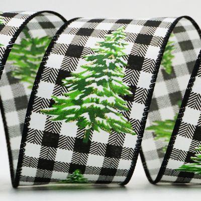 Cinta a cuadros de pino nevado Cinta a cuadros de pino nevado