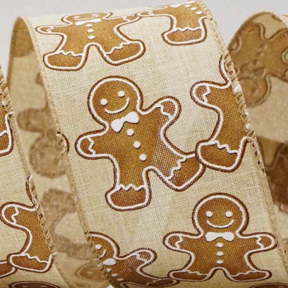 Gingerbread Men Wired Ribbon