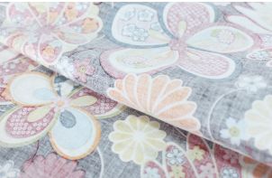 Tissu en coton peigné à motif floral Hakka