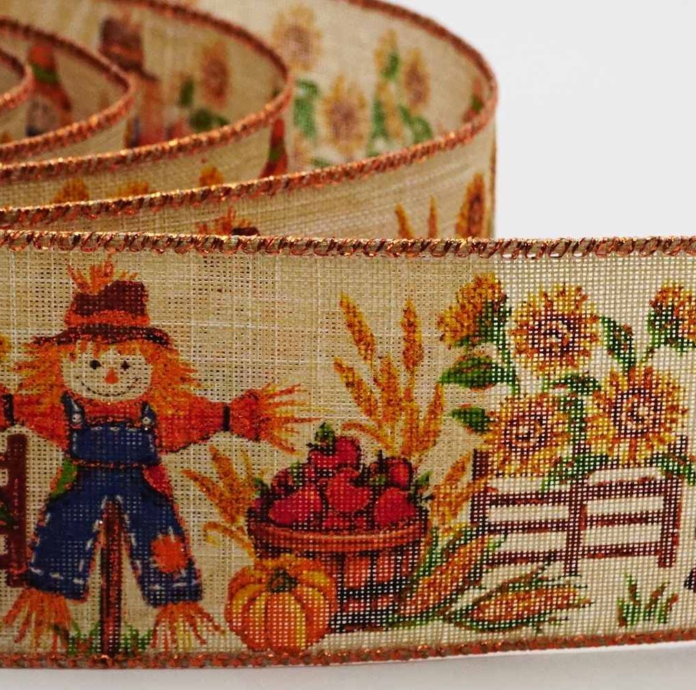 Happy Fall Scarecrow/Pumpkin Ribbon