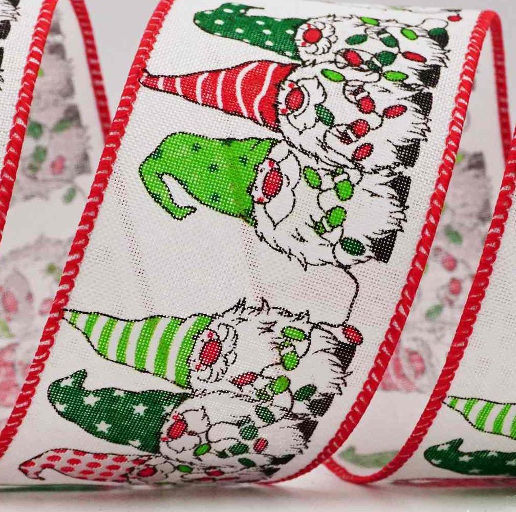 Holiday Gnomes Christmas Ribbon