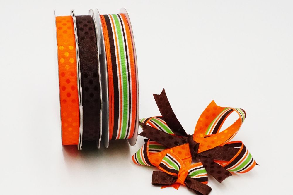 Holiday Striped Woven Ribbon Set