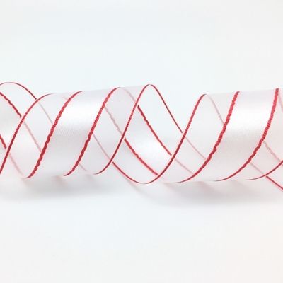 Sheer stain woven stitches ribbon