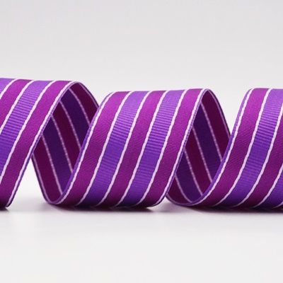 Striped Stitched Woven Ribbon_K1740