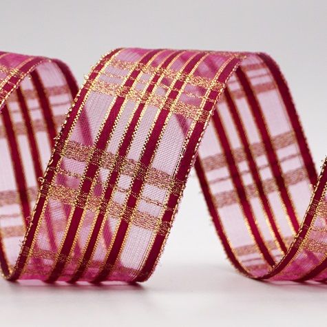 Nastro trasparente metallico a quadretti_K270