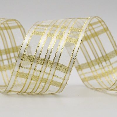 Nastro trasparente metallico a quadretti_K270