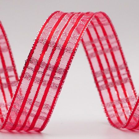 Nastro trasparente metallico a quadretti_K270