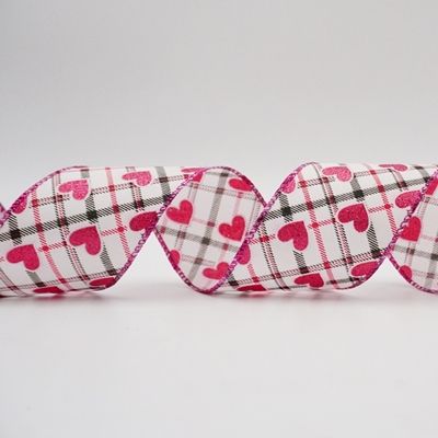 Plaid design with hearts glitter 