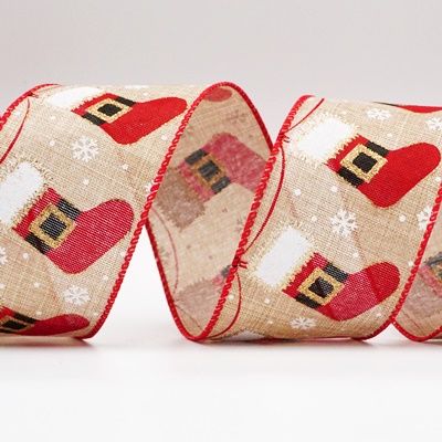 Christmas Stocking Wired Ribbon