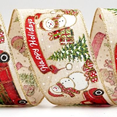 Nastro con Pupazzo di Neve e Sciarpa Rossa