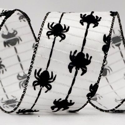 Κορδέλα Αράχνης Μετάξι/λευκό&amp;μαύρο_KF6506