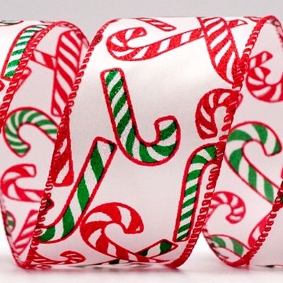 Candy Canes Cross Ribbon