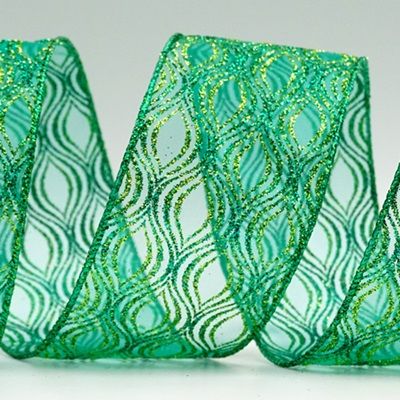 चमकदार लहर पैटर्न रिबन_KF6949