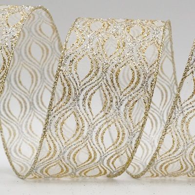 चमकदार लहर पैटर्न रिबन_KF6949