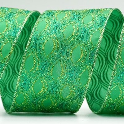 पत्ती आकार में चमकदार रिबन_KF6950
