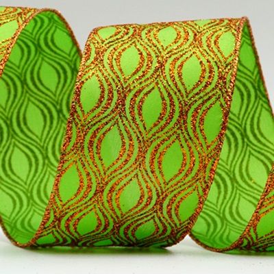 पत्ती आकार में चमकदार रिबन_KF6950