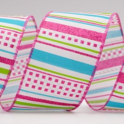 विभिन्न चमकदार पैटर्न वाली रिबन_KF7013