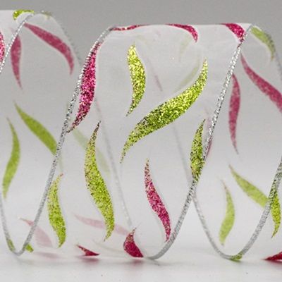 चमकदार पैटर्न वाली शीर रिबन_KF7043