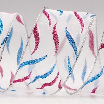 चमकदार पैटर्न वाली शीर रिबन_KF7043