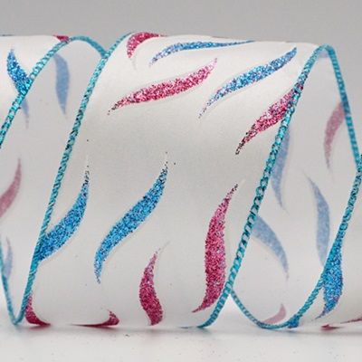 चमकदार प्रिंटिंग पैटर्न वाली सैटिन रिबन_KF7044