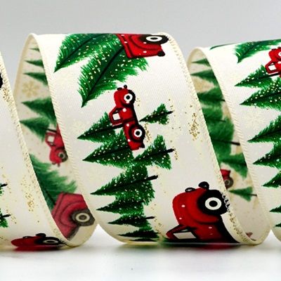 Joulukärry ja puut nauha_KF7112