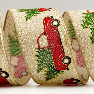 Kultainen joulukuusi auton nauha_KF7146