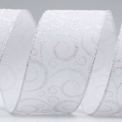 ग्लिटर रॉयल टोटेम पैटर्न सैटिन रिबन_KF7205