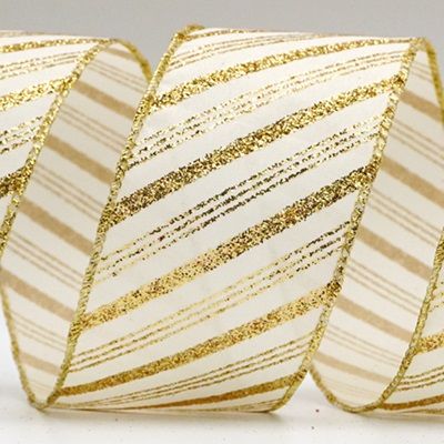 Satin Glitter Stripes Pattern Ribbon_KF7239
