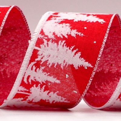 Nastro con alberi innevati bianchi a Natale_KF7253.KF7254