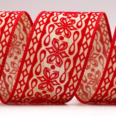 Velvet Floral Pattern Ribbon_KF7267.KF7268