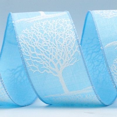 Nastro con albero di neve bianco e brillantini in inverno_KF7386.KF7387