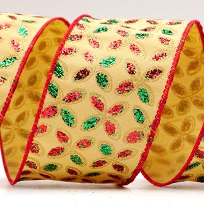 एक्सक्लूसिव प्लेन वीव चमकदार फ्लोरल रिबन_KF7451