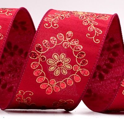 टीसी कॉटन फूल स्टाइल रिबन में चमकदार पैटर्न_KF7454