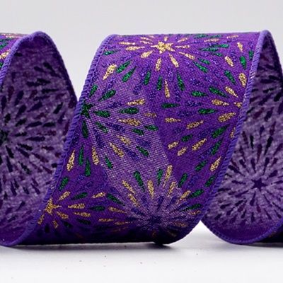 Лента из искусственного джута с блестками "Фейерверк"_KF7572