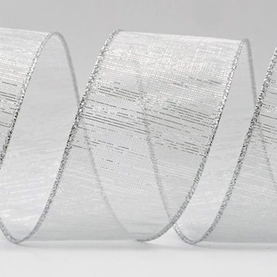 Ruban métallique transparent avec fil_KF7656