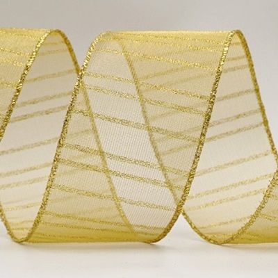 Raitainen metallinhohtoinen läpinäkyvä johdettu nauha_KF7657