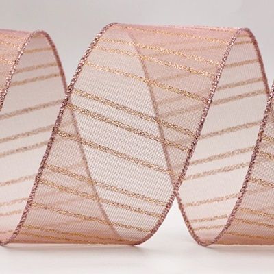 Raitainen metallinhohtoinen läpinäkyvä johdettu nauha_KF7657