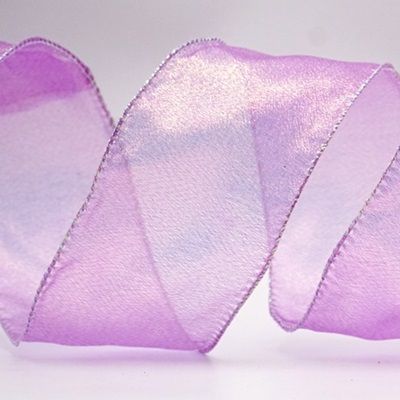 Reflective Plain Colors Sheer Wired Ribbon_KF7658